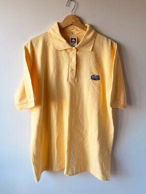 Vintage 90s Franklin Sports Yellow Pique Polo - Boxy Men's Large
